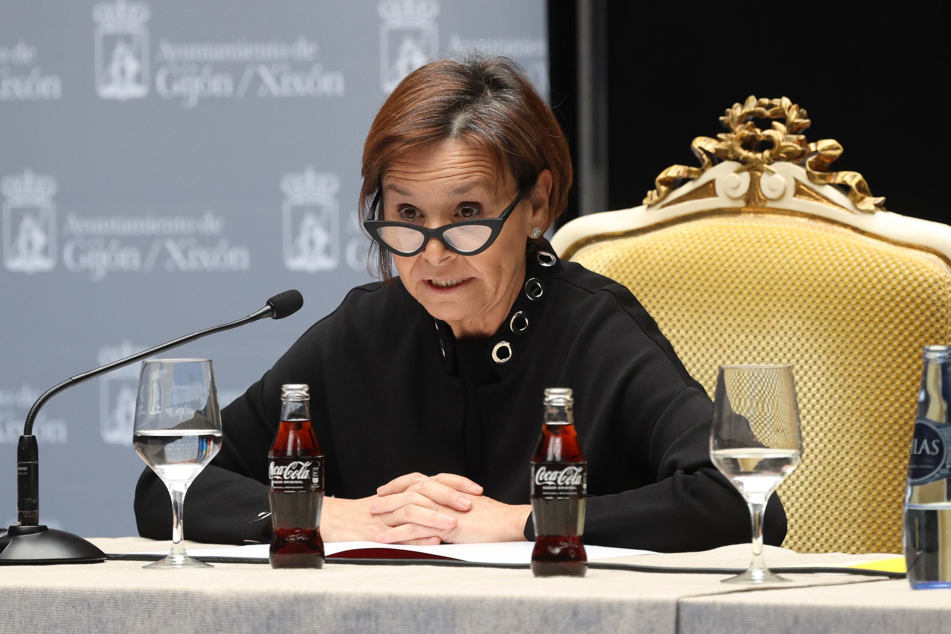 La alcaldesa, Carmen Moriyón, en un acto público. 