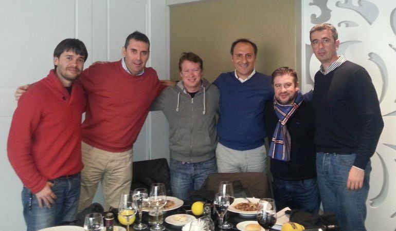 De izquierda a derecha, Miguel Ángel Chazarri, Florencio Ordóñez, José Antonio Espina, Santi Ortega, Fran Ronquillo y Manolo Aguilar