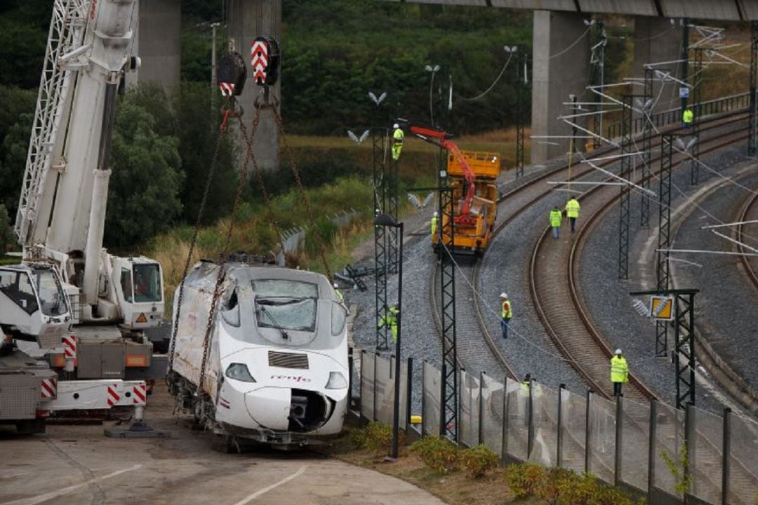 Imagen de archivo del accidente ferroviario de Angrois (Santiago de Compostela) en 2013