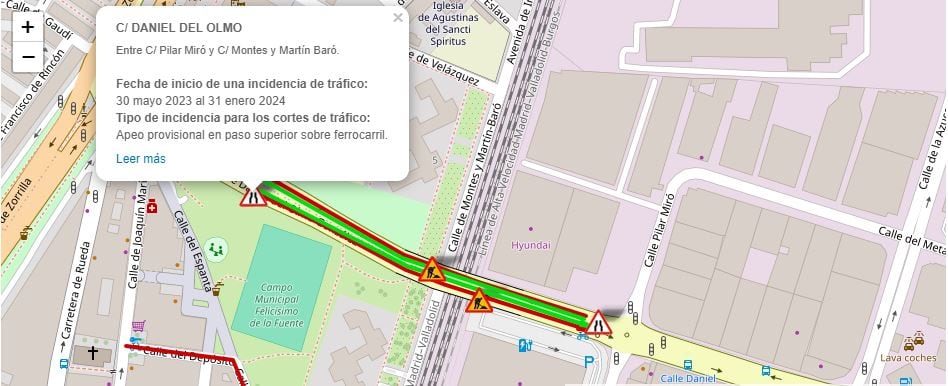 Previsión de reapertura del puente de Daniel del Olmo, Valladolid