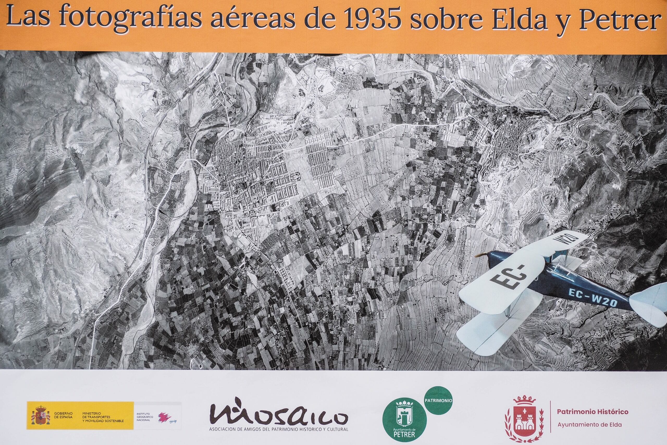 Imagen aérea de Elda y Petrer tomada en 1935