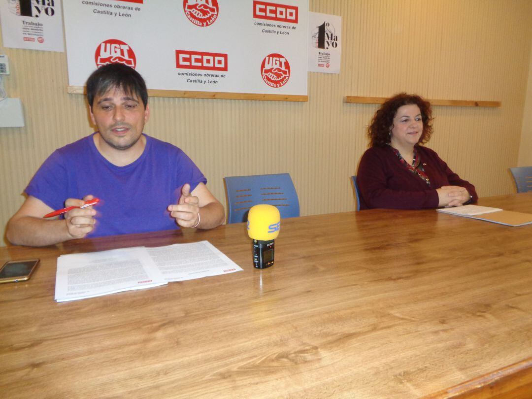 Jorge Melero y Sonia González, cabezas visibles de CCOO y UGT en la comarca