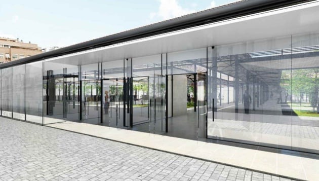 Exterior acristalado del mercado del Grao