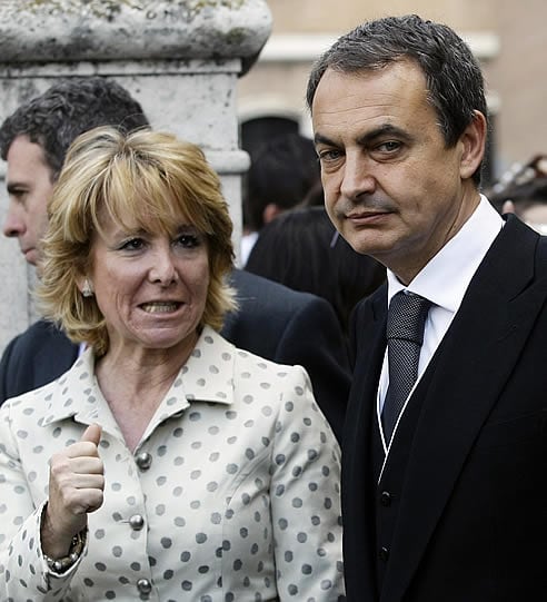 José Luis Rodríguez Zapatero y Esperanza Aguirre en la última entrega del Premio Cervantes en Alcala de Henares