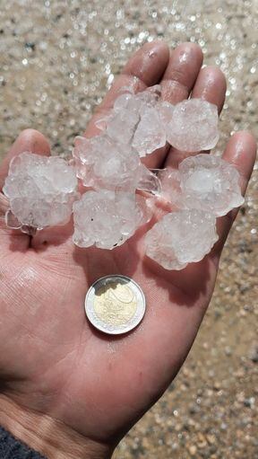 El tamaño del granizo fue considerable.