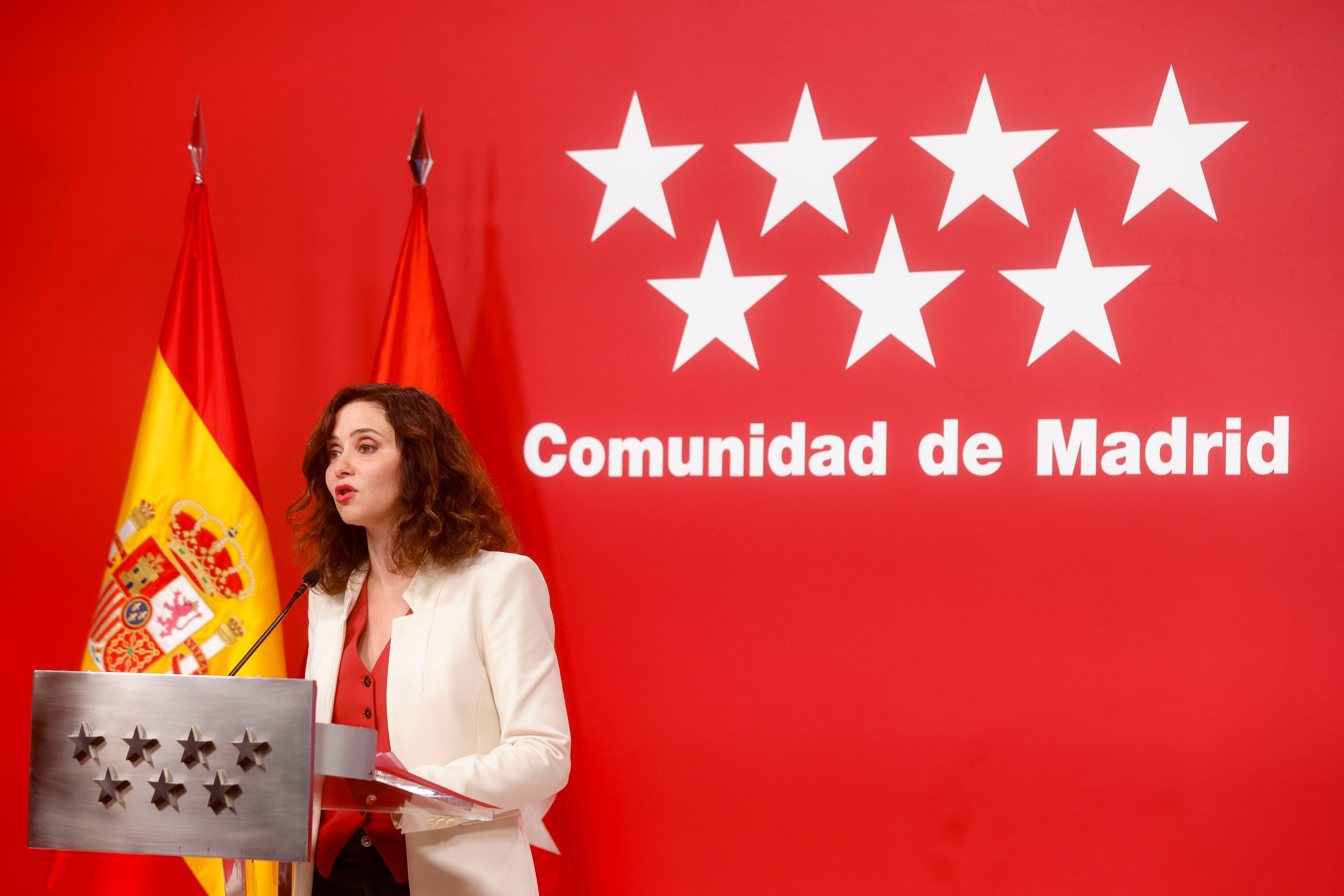 MADRID, 27/12/2023.- Isabel Díaz Ayuso durante la rueda de prensa tras la reunión del Consejo de Gobierno