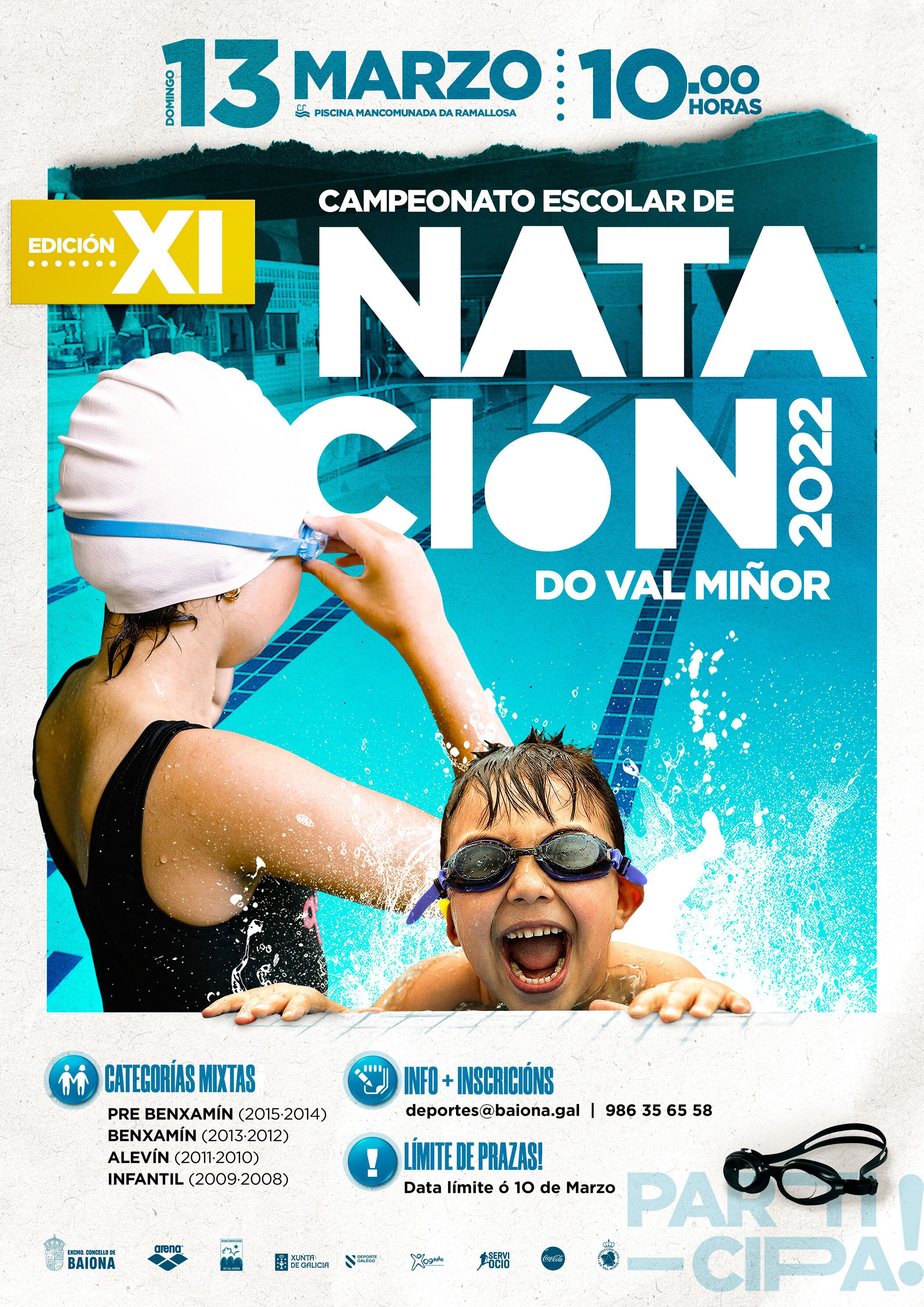 Cartel XI Campionato Escolar Natación 2022