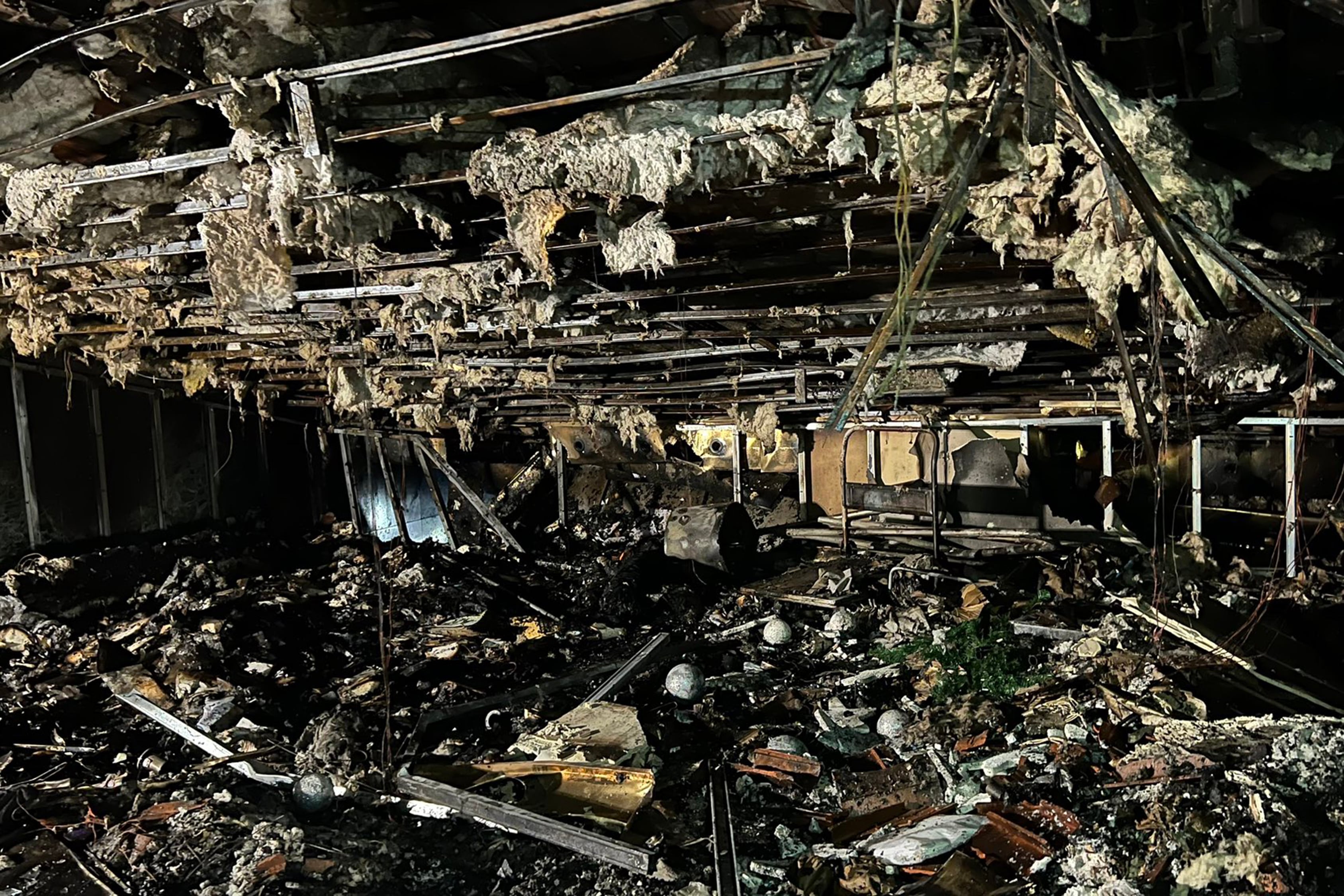 Estat del centre cultural lauredià després de l'incendi del 2022.