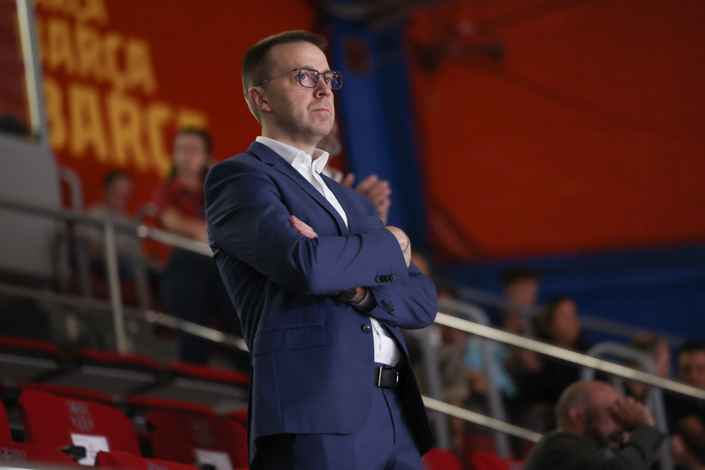 Paulius Motiejunas durante el partido entre el Zalgiris Kaunas y el FC Barcelona en Euroliga