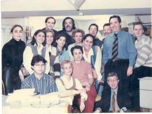 El equipo de &#039;Hoy por hoy&#039; en 1995, con Luis Figuerola-Ferreti abajo a la derecha.