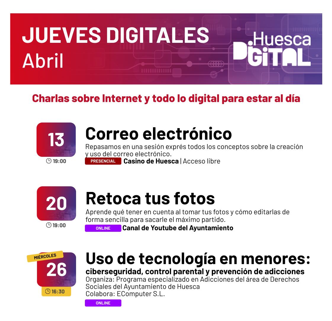 Cartel de los Jueves Digitales en Huesca