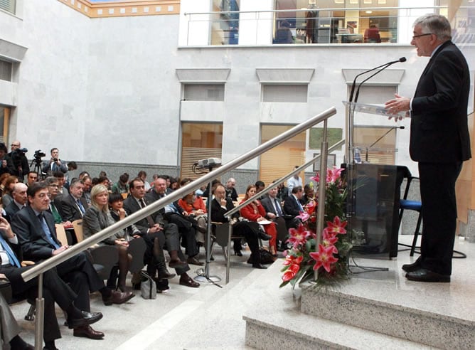 El presidente del Tribunal Supremo y del Consejo General del Poder Judicial, Gonzalo Moliner, durante su intervención en la inauguración en Bilbao de las VIII Jornadas Nacionales de Comunicación y Justicia