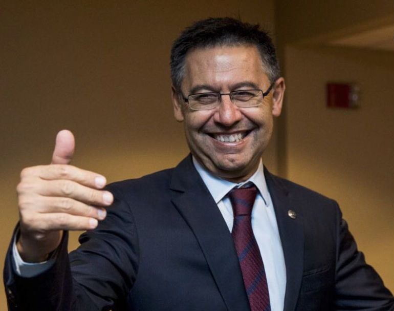 Bartomeu durante la gira americana del Barça