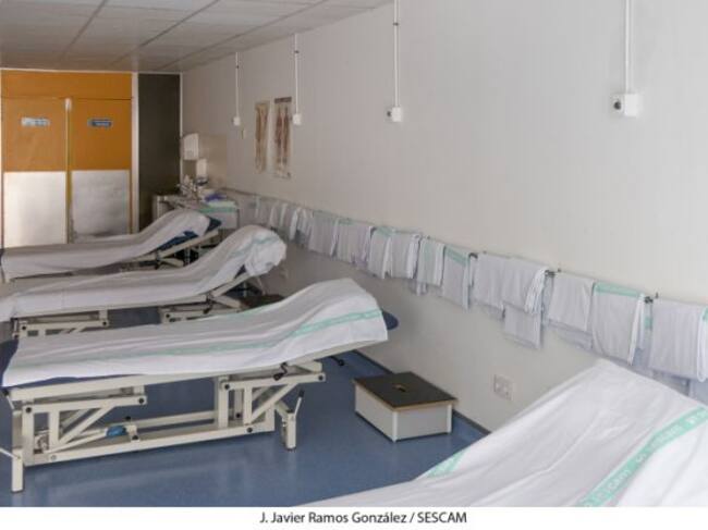 Zona reformada con tomas de oxígeno en el Hospital de Guadalajara