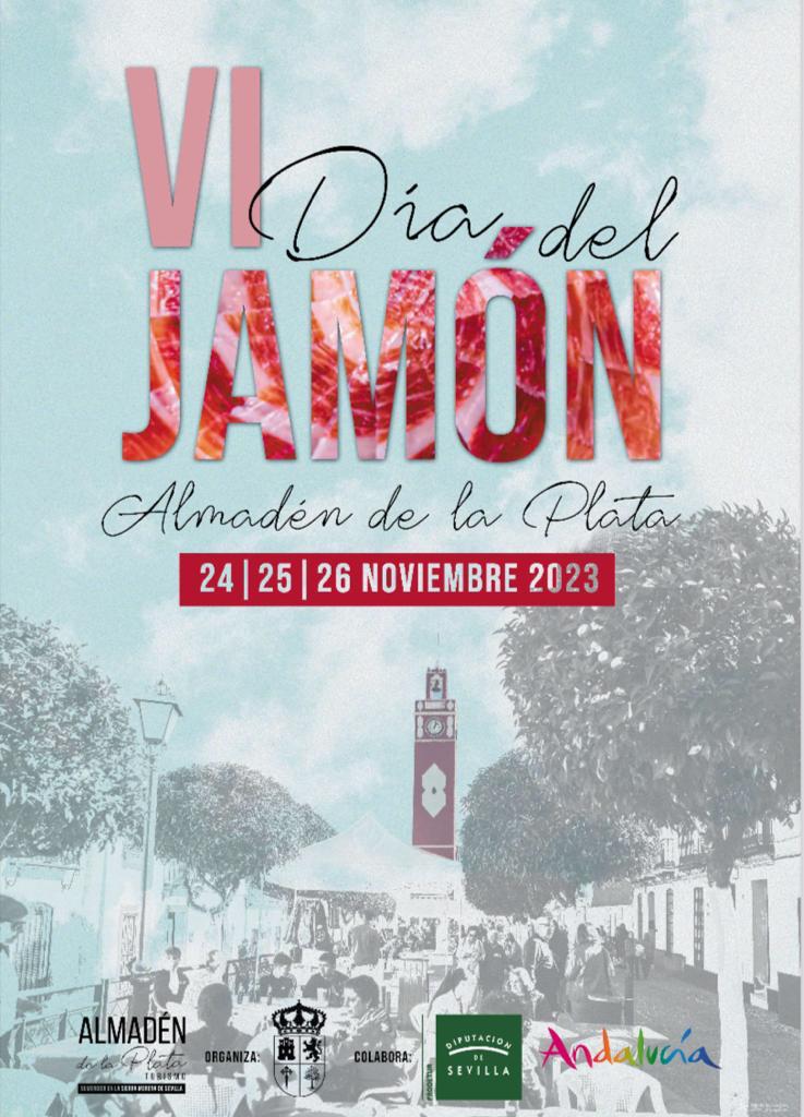 Cartel del VI Día del Jamón en Almadén de la Plata