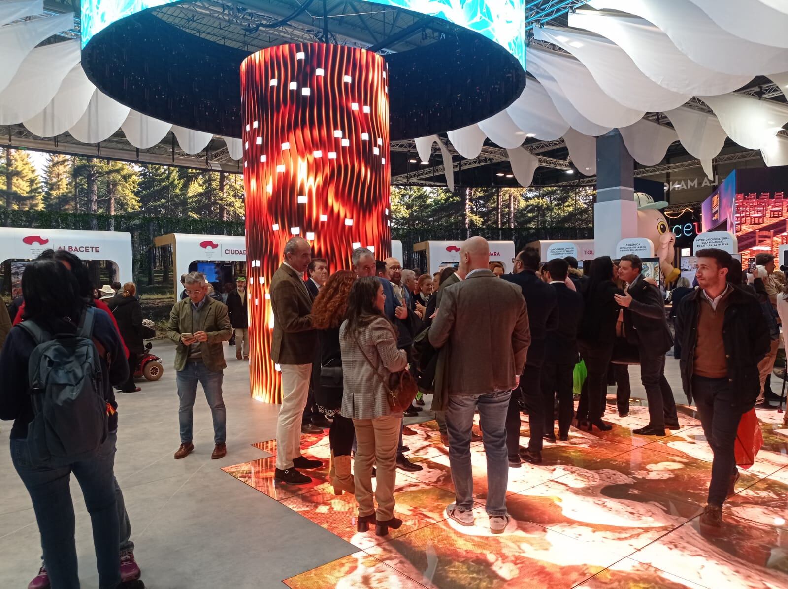 Stand de Castilla-La Mancha en el recinto ferial de IFEMA, durante la celebración de FITUR 2026