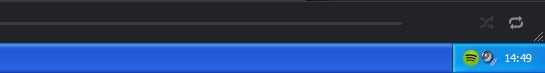 Captura de pantalla del icono de Spotify en el área de notificación de Windows