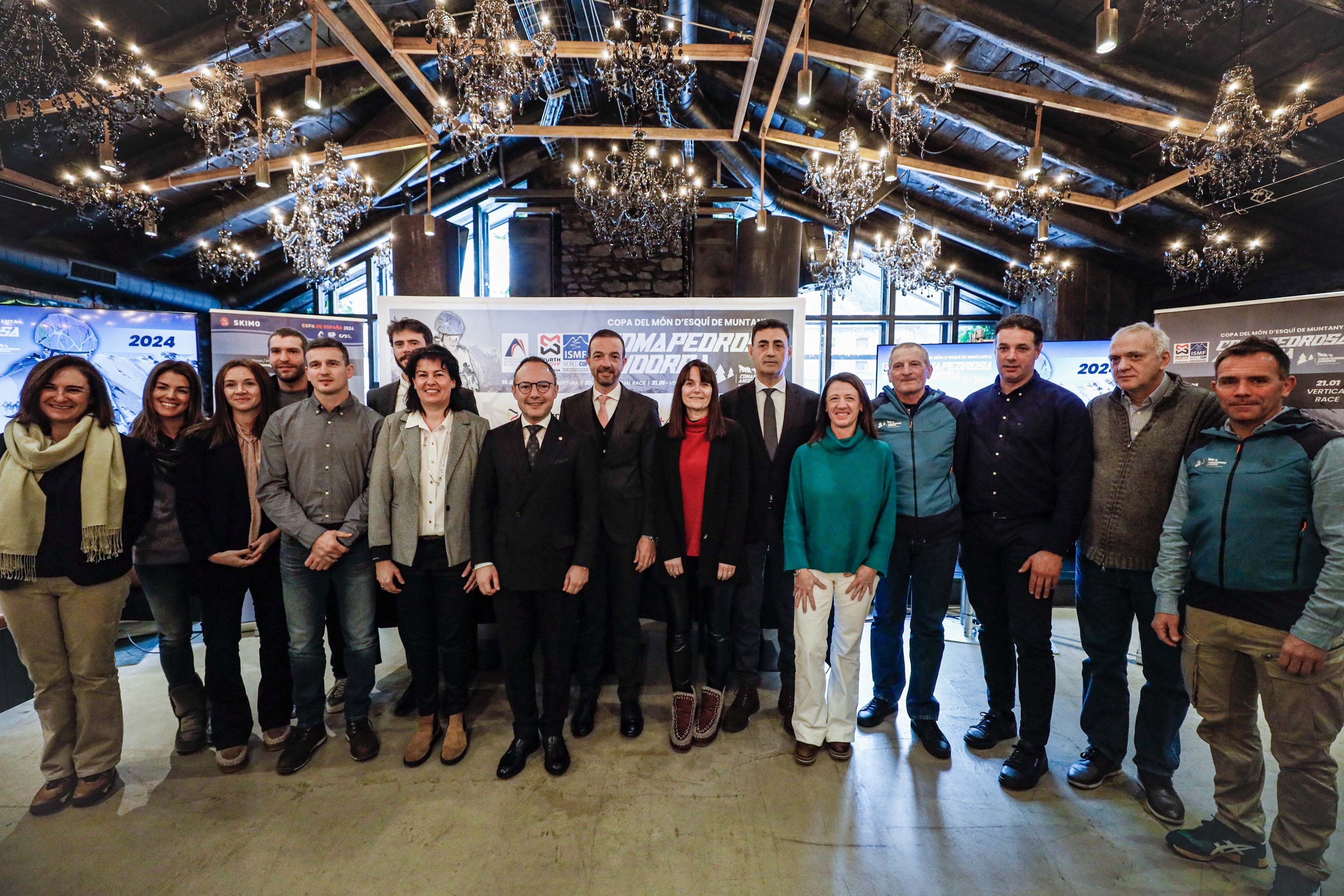 Un moment de l'acte de presentació de la Copa del món d'esquí de muntanya.