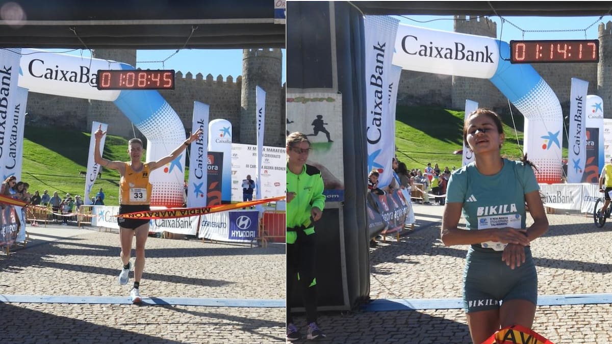 Diego Jiménez y Katherine Tisalema, vencedores de la Media Maratón