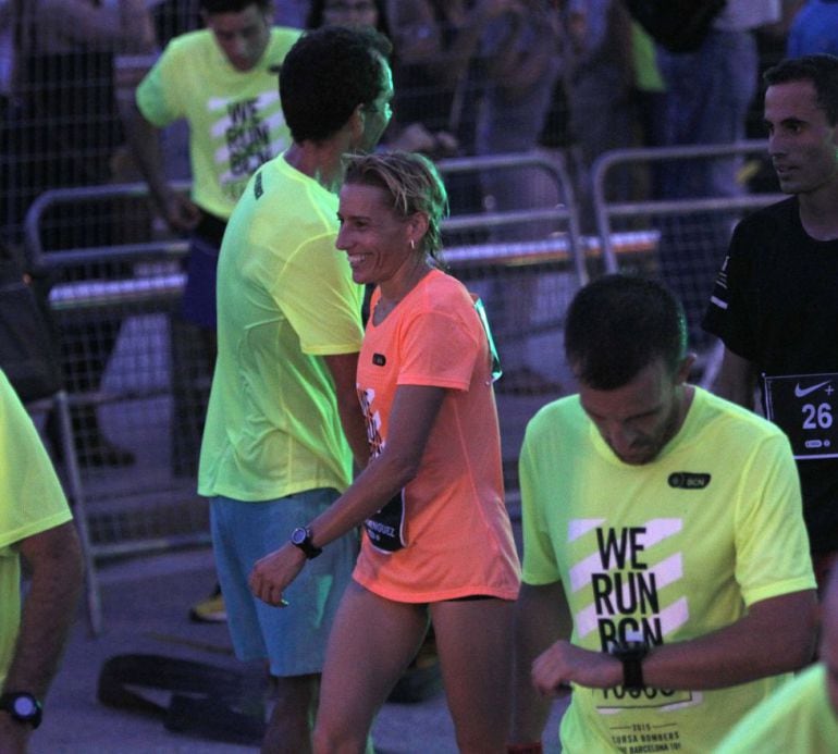 Marta Domínguez en la carrera nocturna Nike de Barcelona