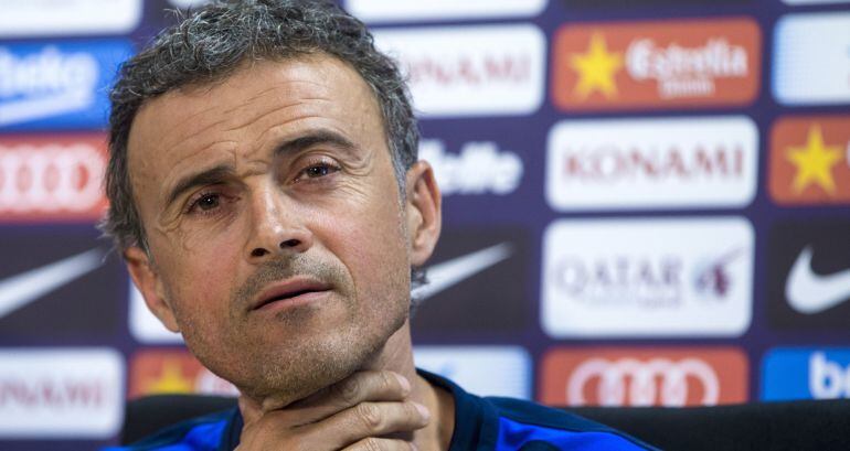 Luis Enrique durante la rueda de prensa