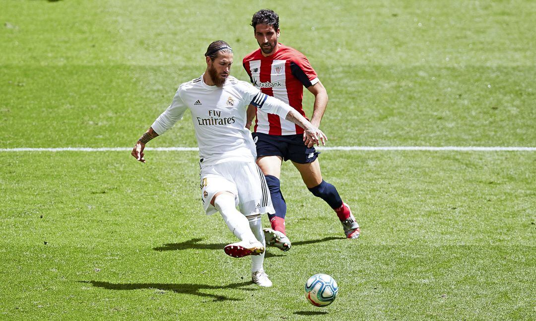 Sergio Ramos durante el encuentro ante el Athletic