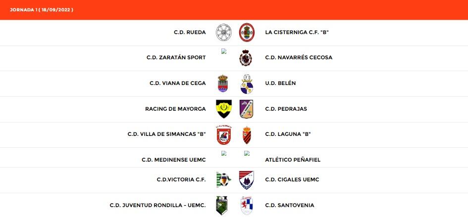 Esta es la 1ª jornada en la 2ª División Provincial de Aficionados de Valladolid