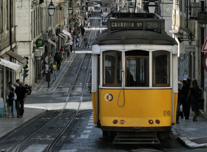 Fotografía del tranvía de la capital portuguesa.