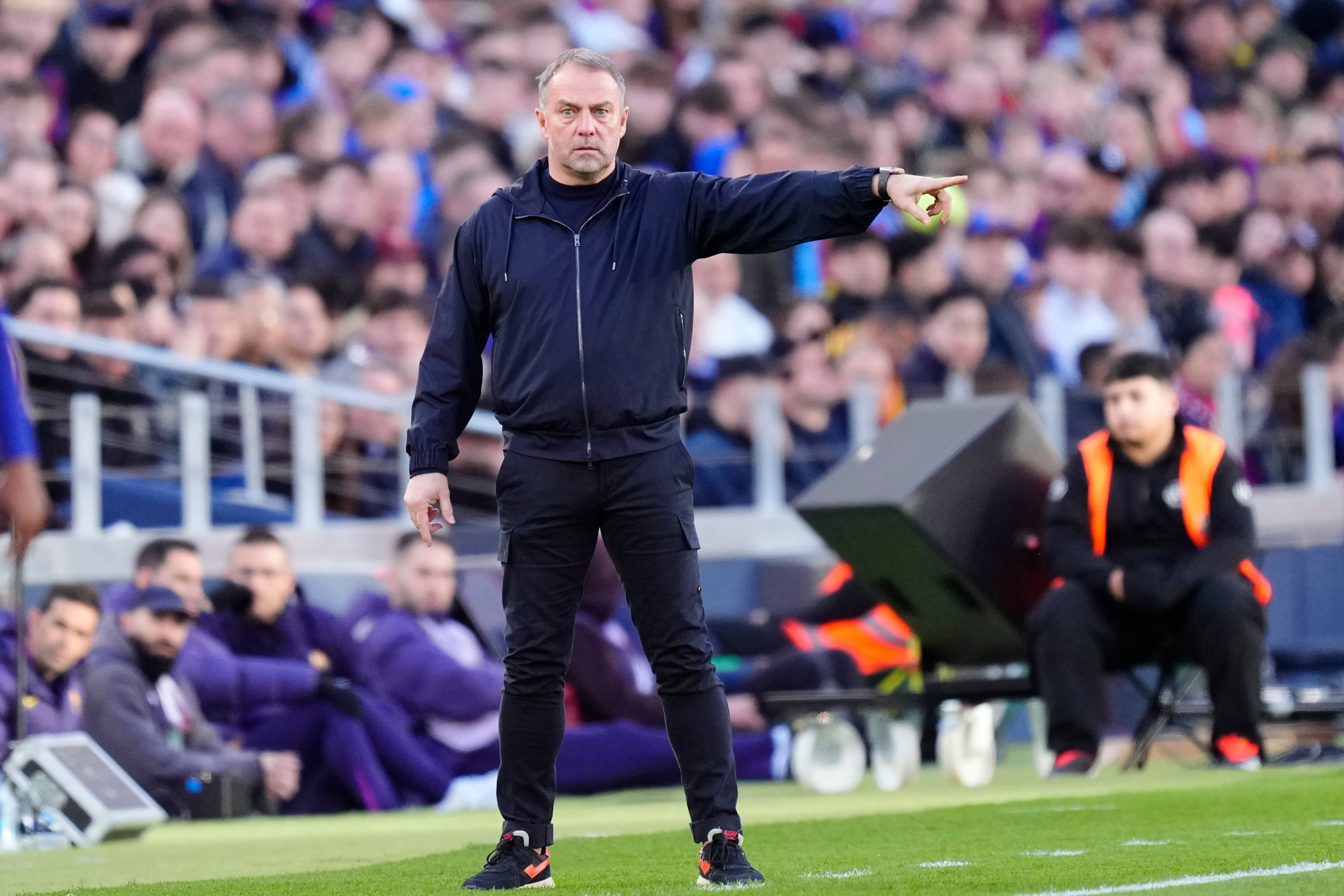 Hansi Flick durante el encuentro contra el Mallorca
