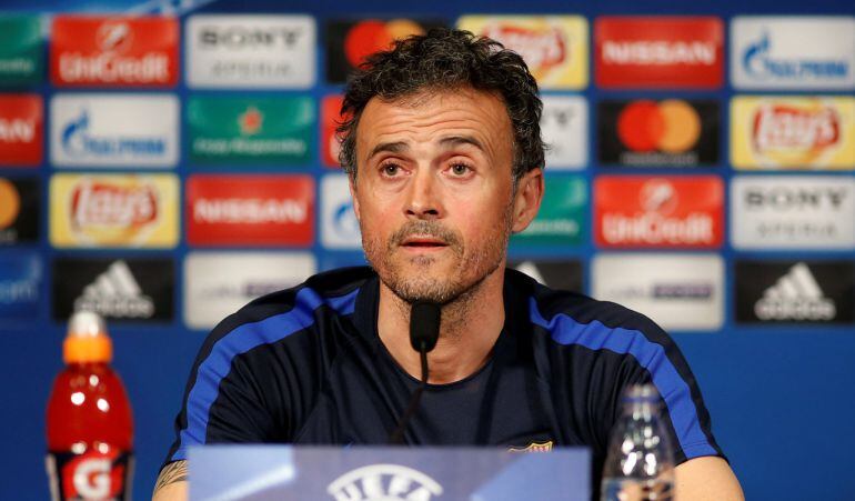 Luis Enrique comparece ante los medios en la previa del partido frente al PSG