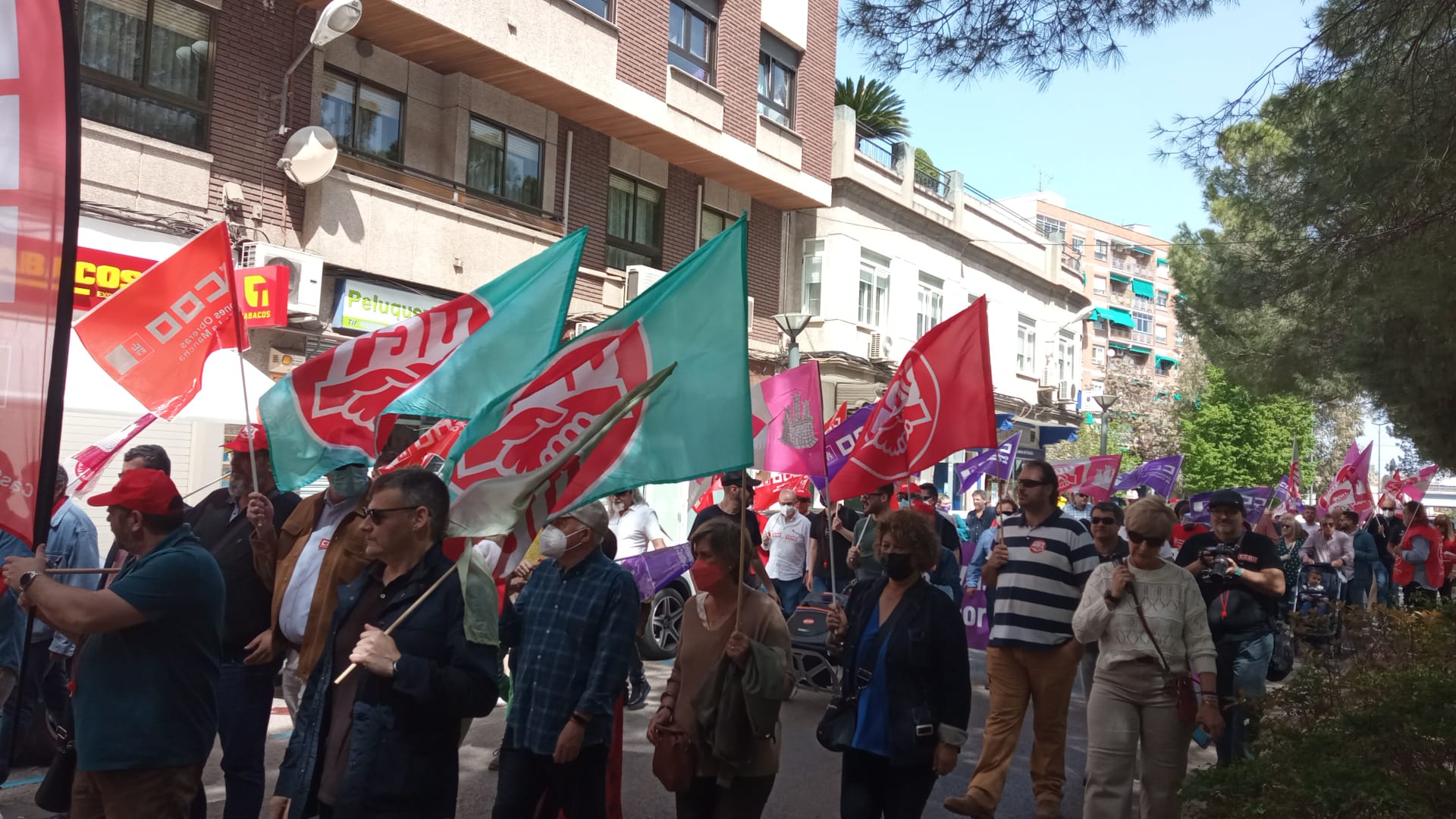 Manifestación a su paso por las calles de Puertollano