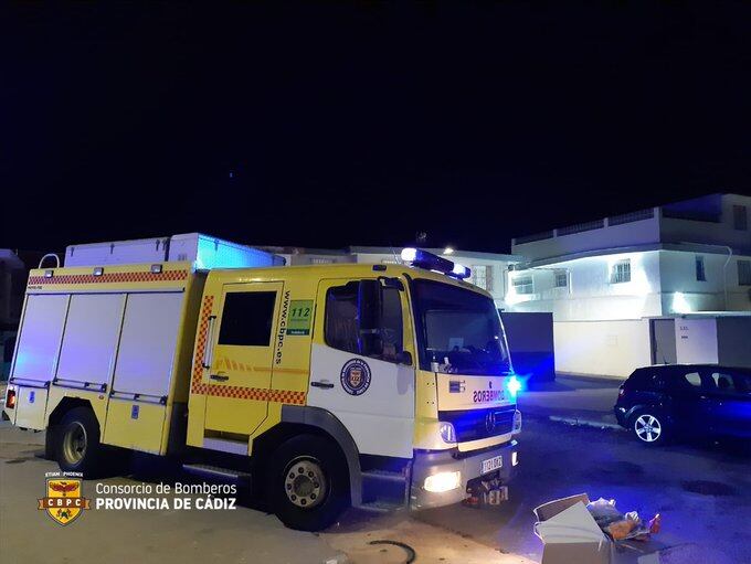 Un vehículo de Bomberos en la zona