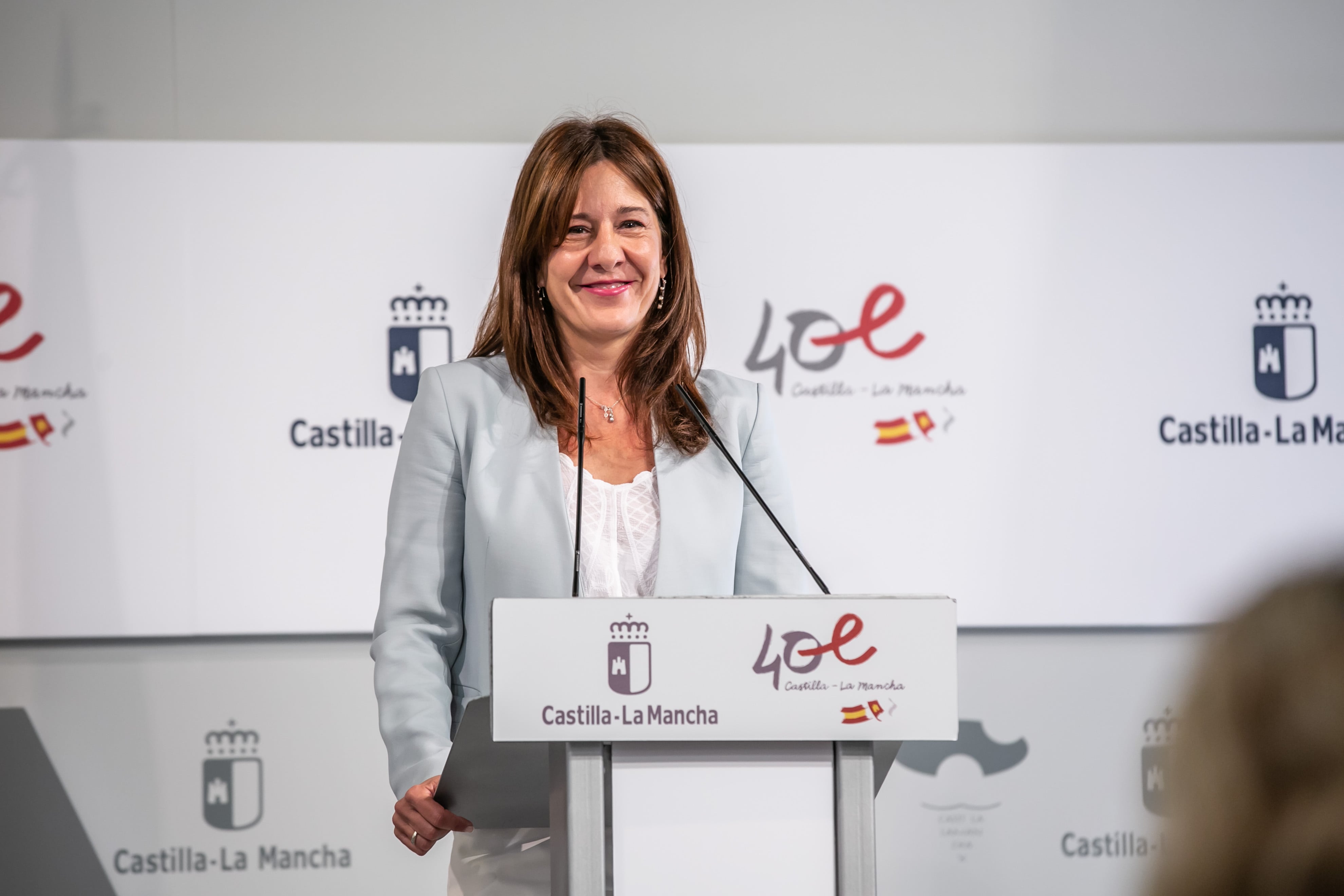 Toledo, 21 de septiembre de 2022.- La consejera de Igualdad y portavoz del Gobierno regional, Blanca Fernández, comparece en rueda de prensa para informar sobre los acuerdos del Consejo de Gobierno. (Fotos: D. Esteban González // JCCM)