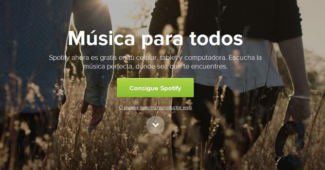 El portal de Spotify España anuncia que la aplicación se abre a los usuarios que no son de pago