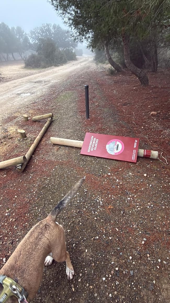 Acto vandálico en el Sierra de San Quílez en Binéfar