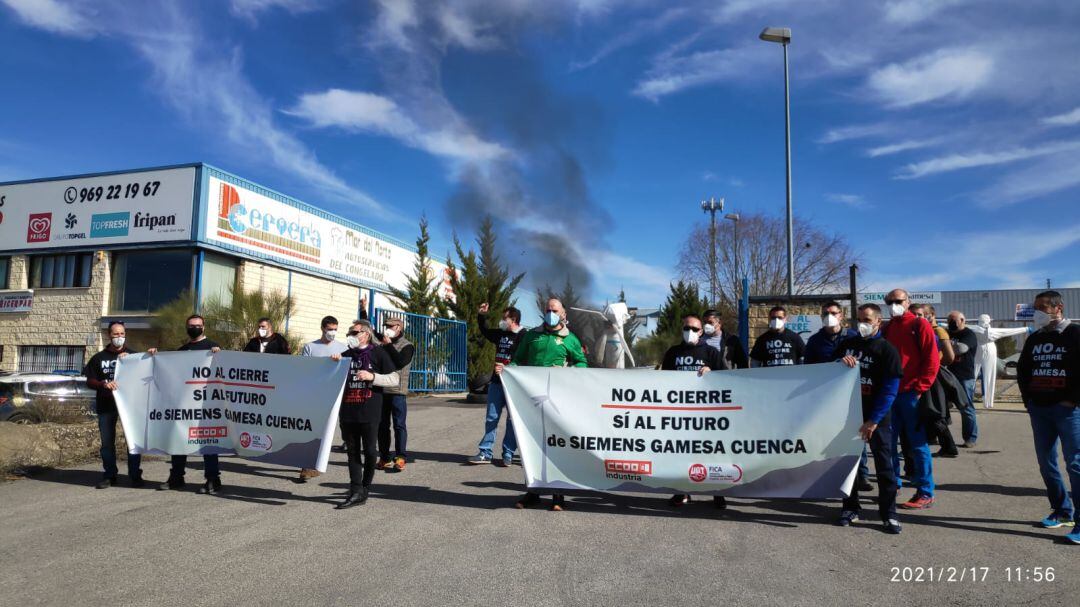 Protestas de los trabajadores de Siemens Gamesa en Cuenca