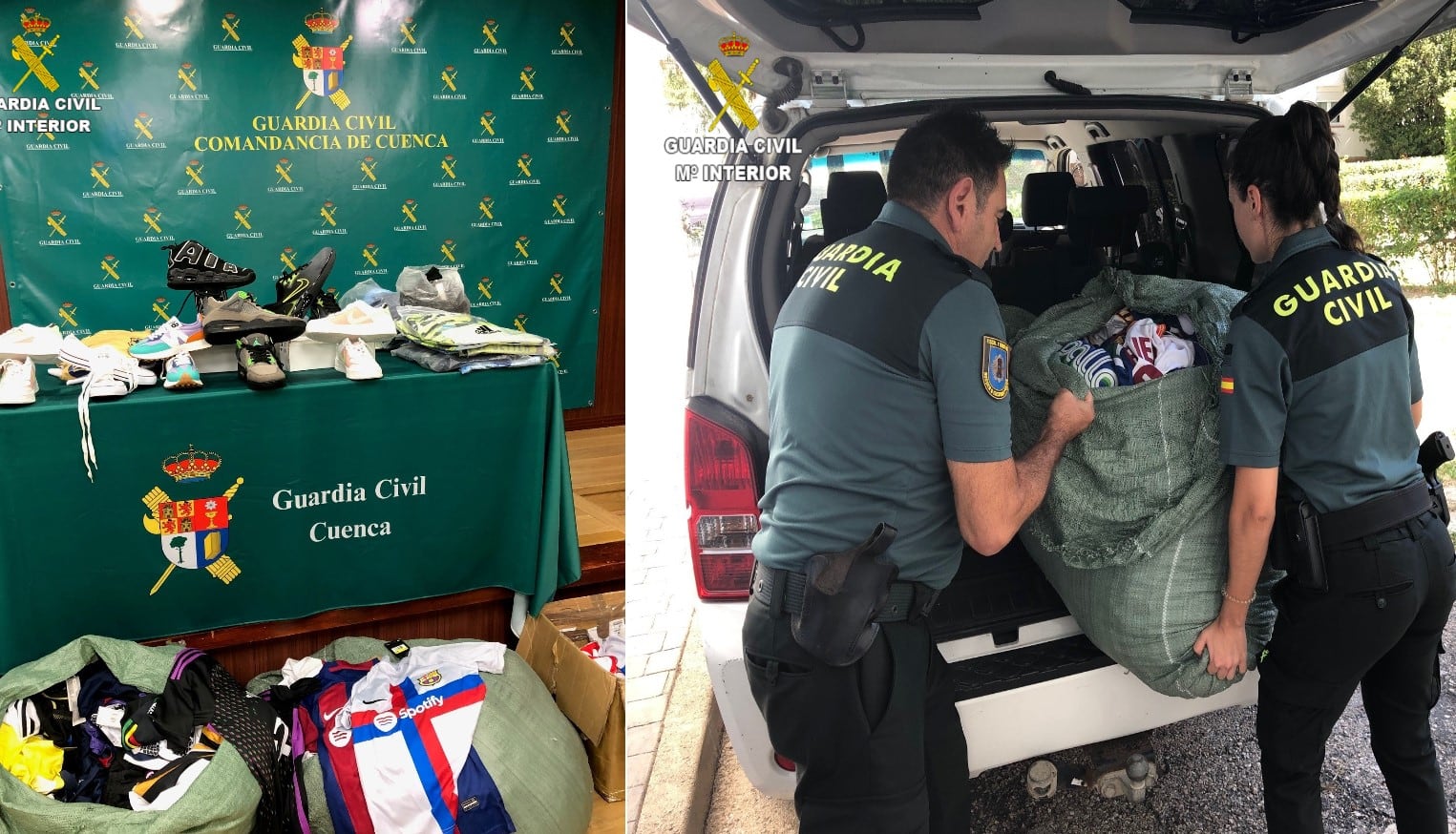 Operación de la Guardia Civil contra las falsificaciones en el recinto ferial de Tarancón (Cuenca)