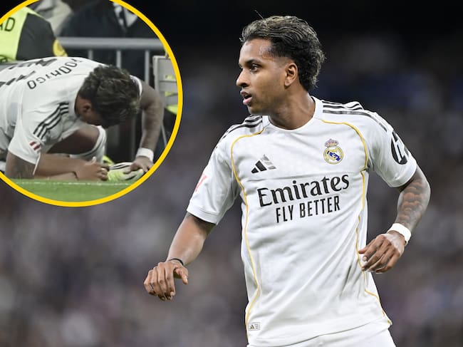 En un montaje, Rodrygo junto al momento en el que se produjo su lesión de rodilla