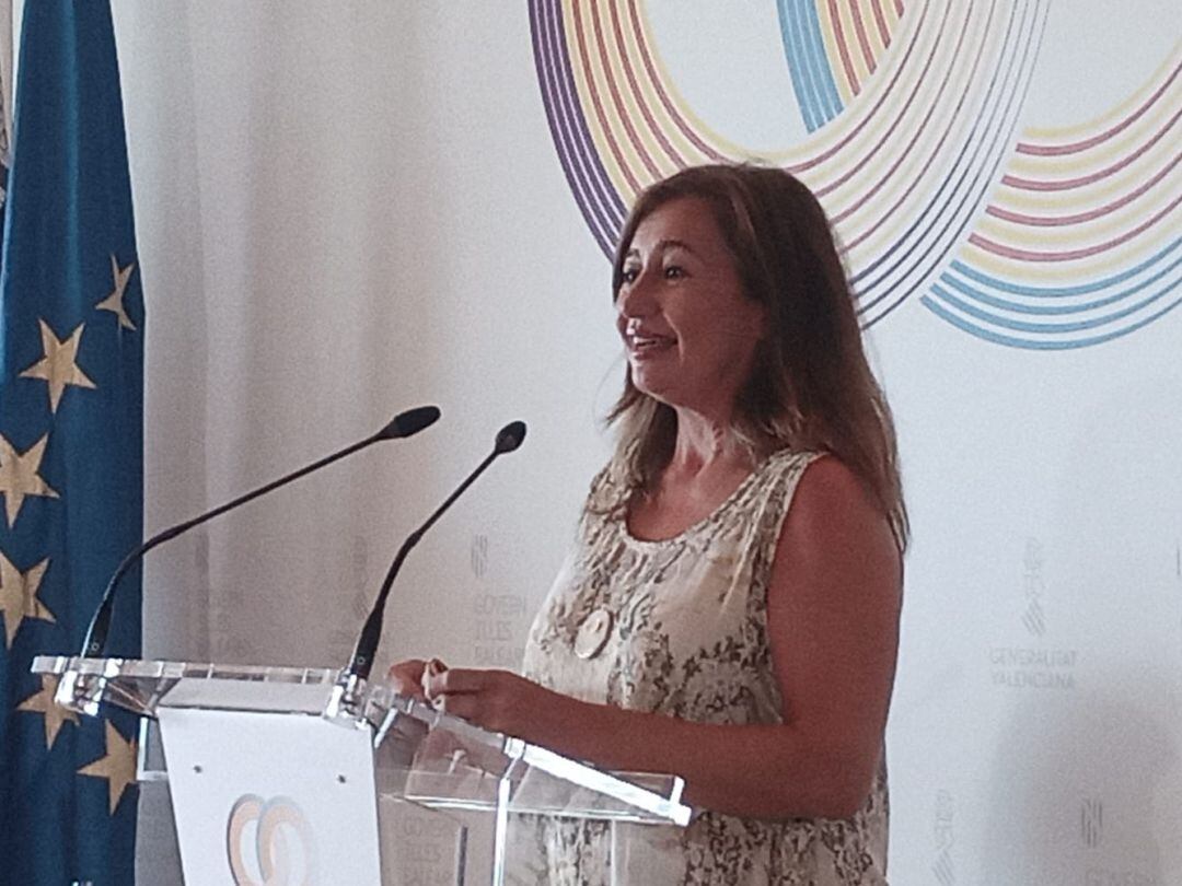 Francina Armengol durante su intervención en la cumbre.