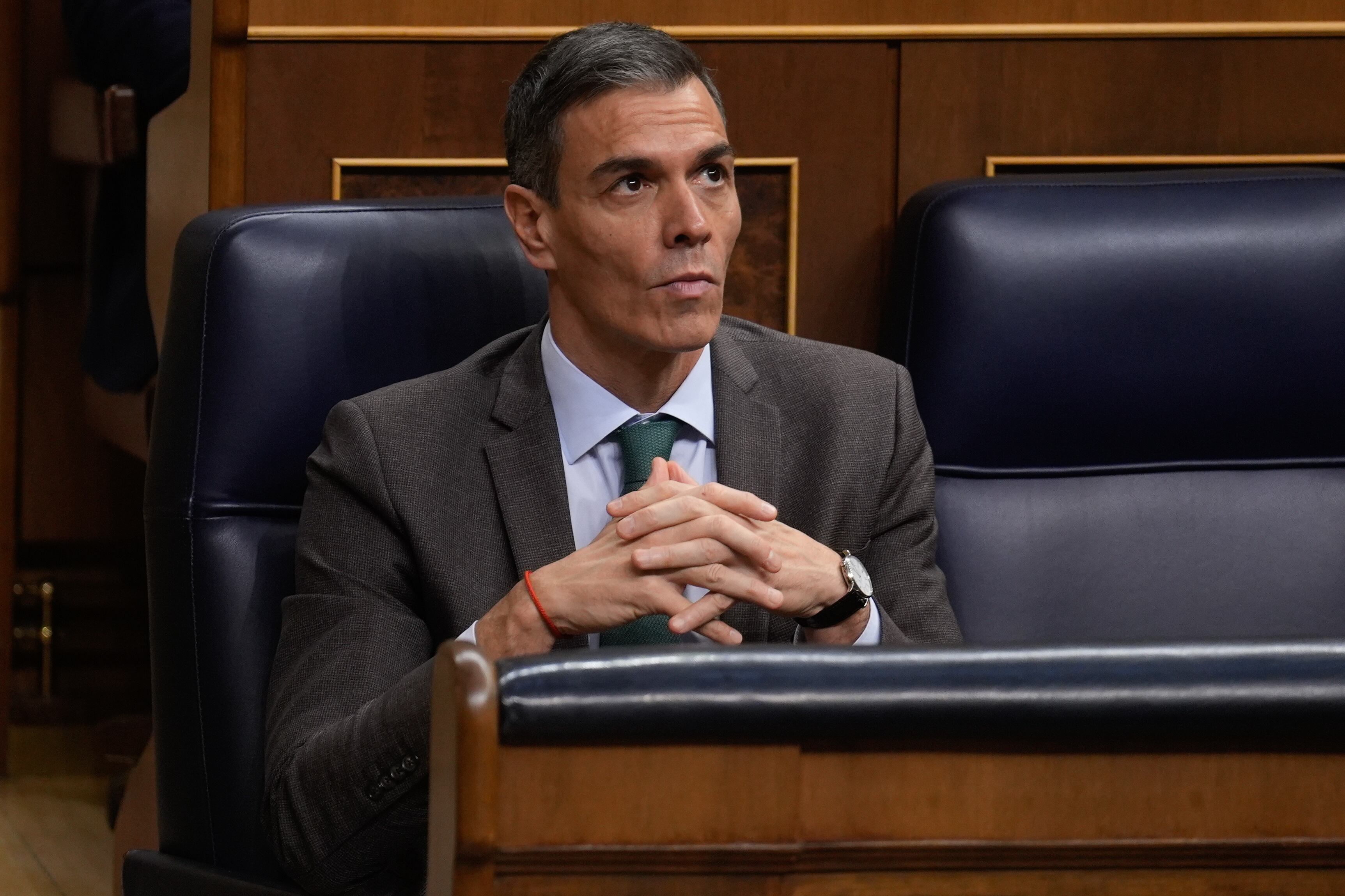 El presidente del Gobierno, Pedro Sánchez, durante el pleno extraordinario del Congreso de los Diputados este martes