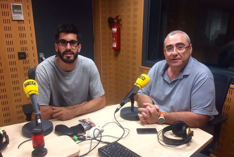 Carlos Imedio, jugador y Juan Carlos Pedrosa, entrenador de Venta de Baños 