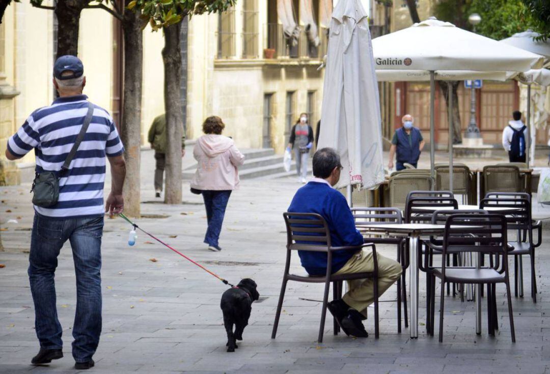 Imagen de una de las pocas terrazas que abrió sus puertas en la fase 1 de la desescalada