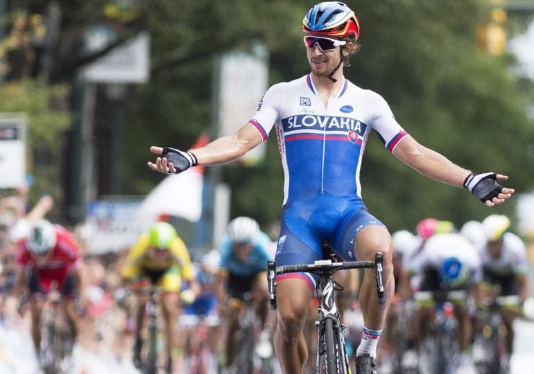 Sagan celebra la victoria 