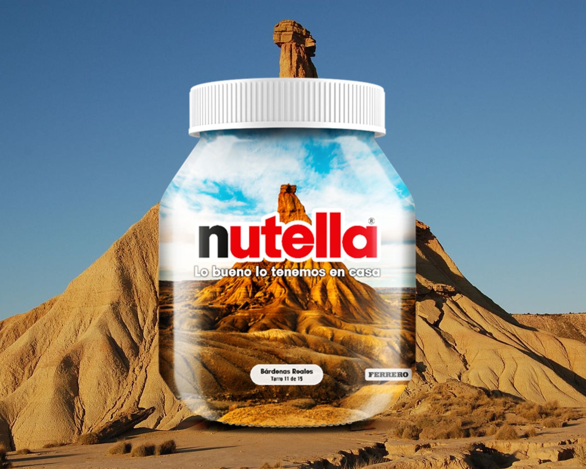 Las Bardenas Reales de Navarra y Castildetierra en el icónico tarro de Nutella