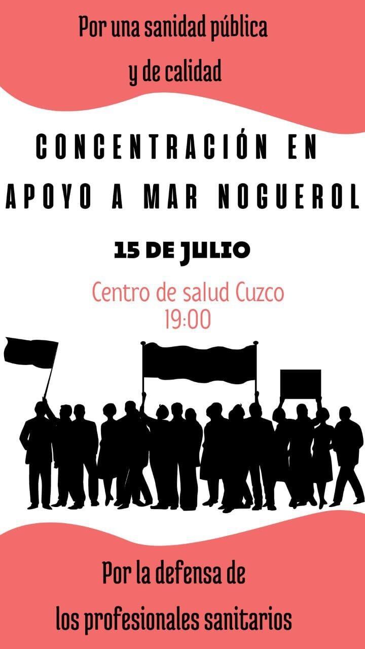 Convocatoria de apoyo a Mar Noguerol en Fuenlabrada