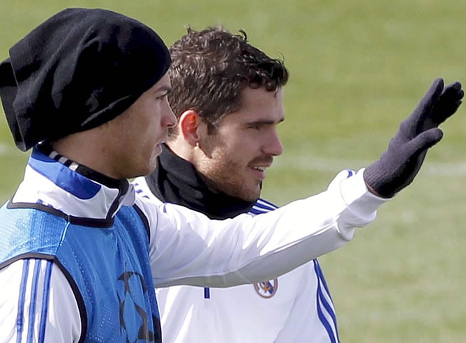 Cristiano y Gago, durante el entrenamiento