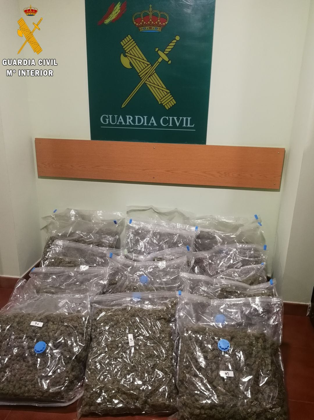 La Guardia Civil detiene a un hombre en el Espinar con 18 kilos de marihuana