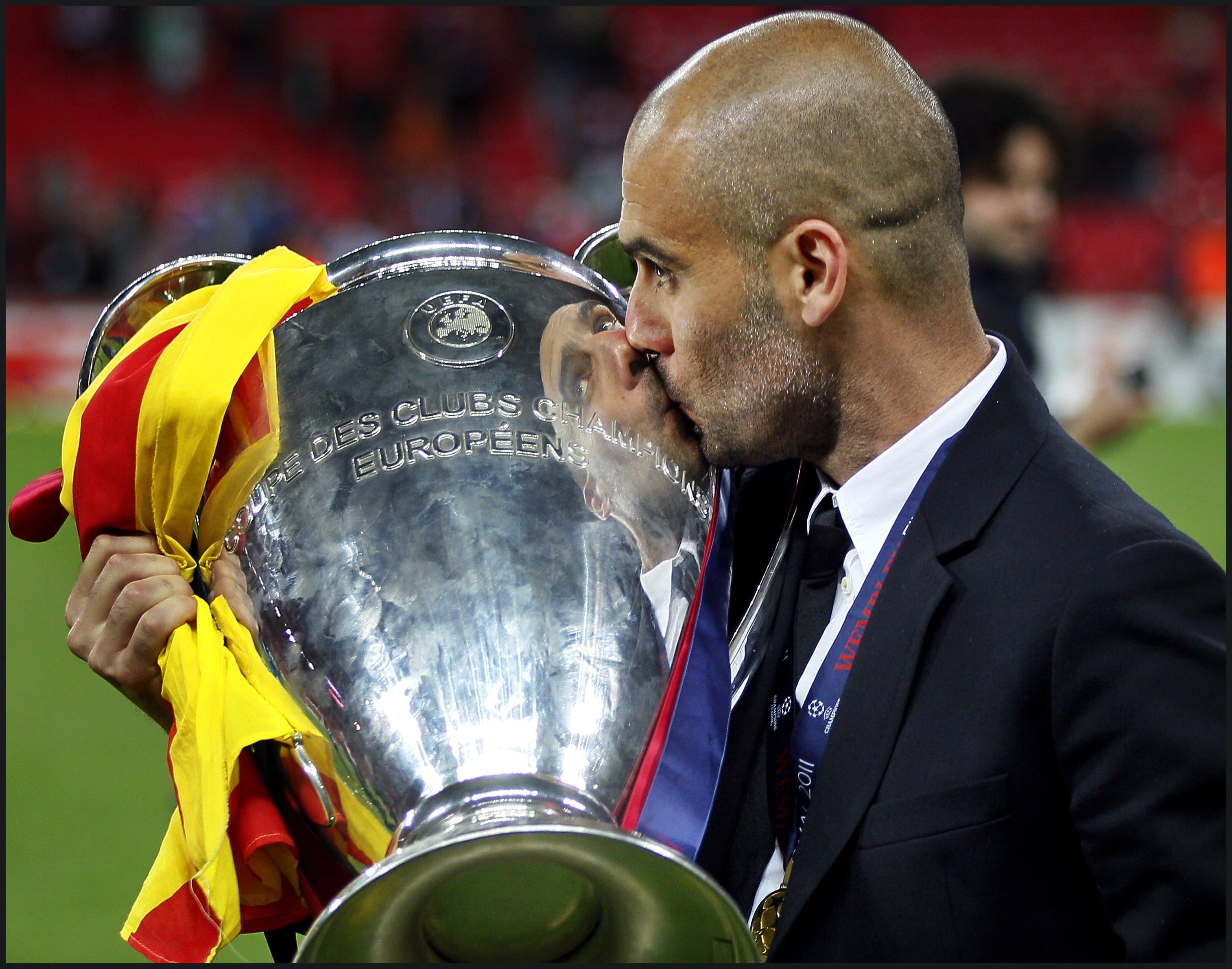 Pep Guardiola, con su segunda Champions ganada con el FC Barcelona