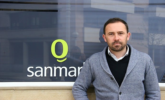 Denis Itxaso, presidente de la Mancomunidad de San Marcos, tras la rueda de prensa de esta mañana