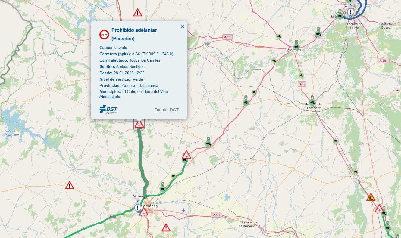 La DGT ha mantenido restricciones en las carreteras durante todo el día/SER